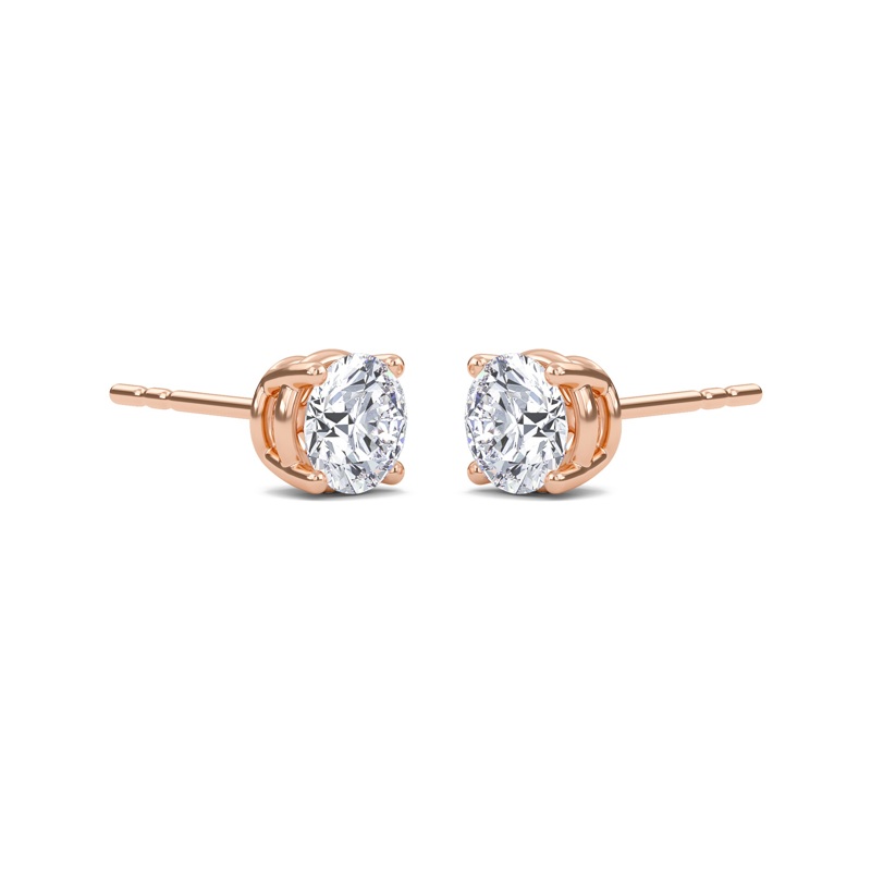 Round Four Prong Solitaire Earrings