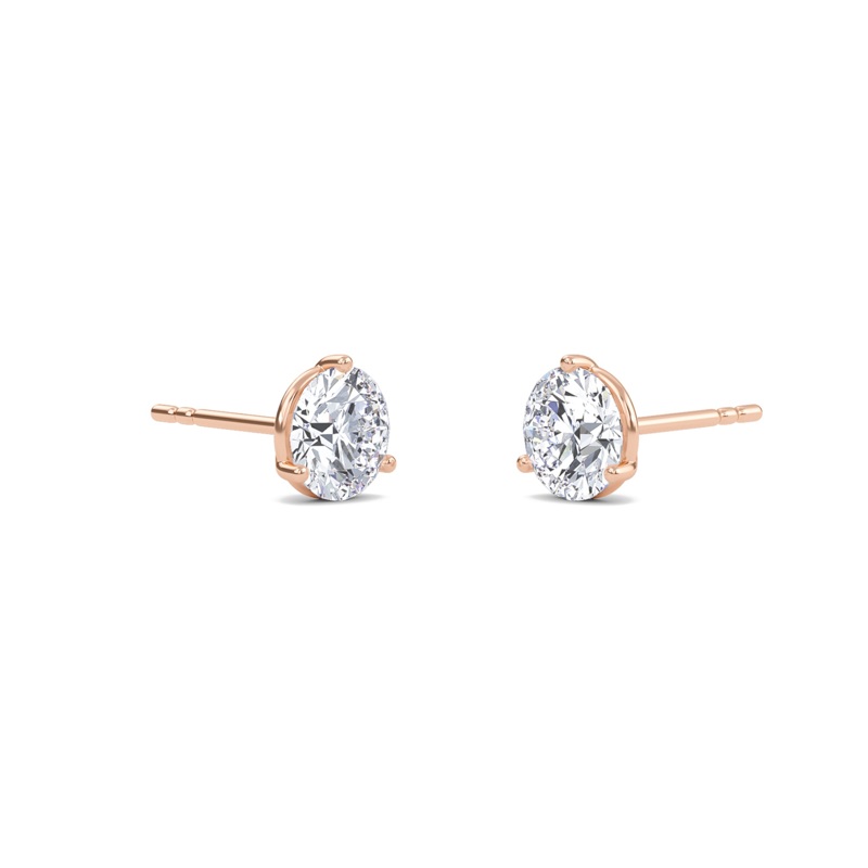 Three Prong Martini Solitaire Earrings