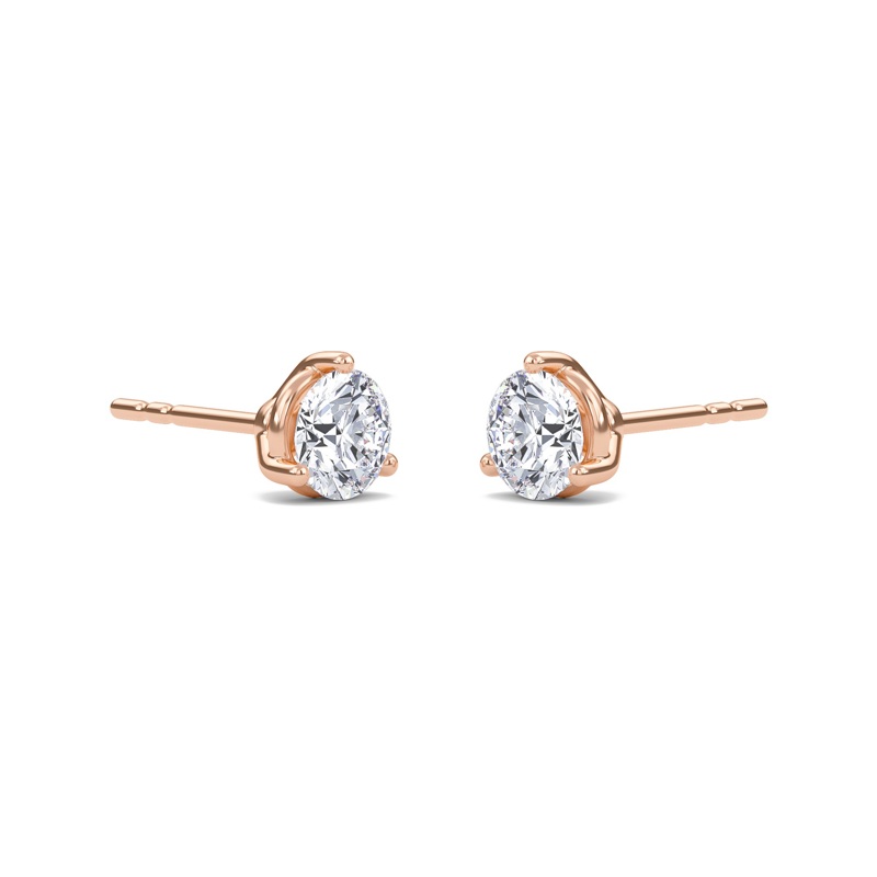 Three Prong Martini Solitaire Earrings