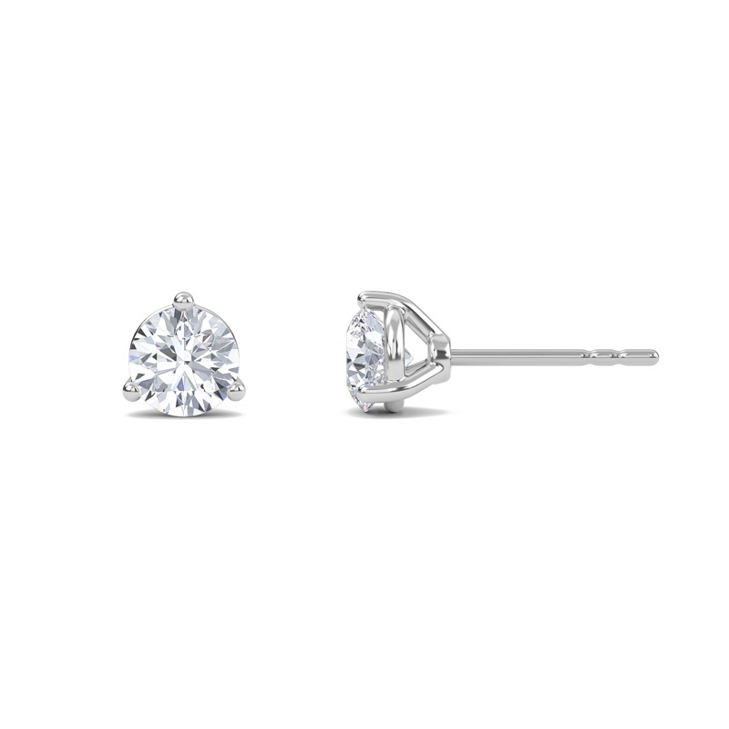 Three Prong Martini Solitaire Earrings
