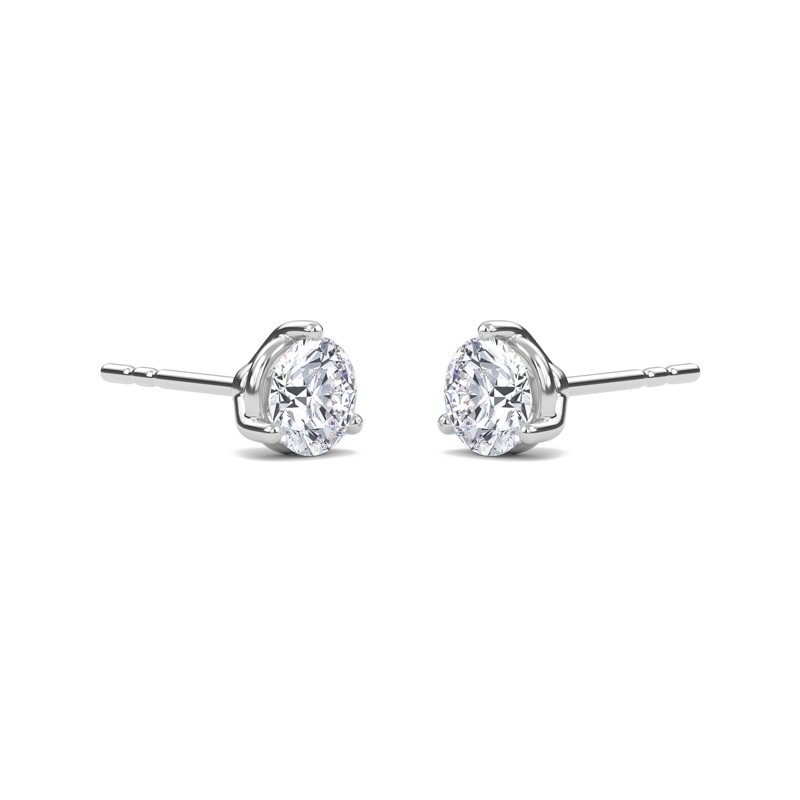 Three Prong Martini Solitaire Earrings