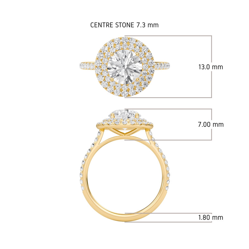Round Double Halo Engagement Ring