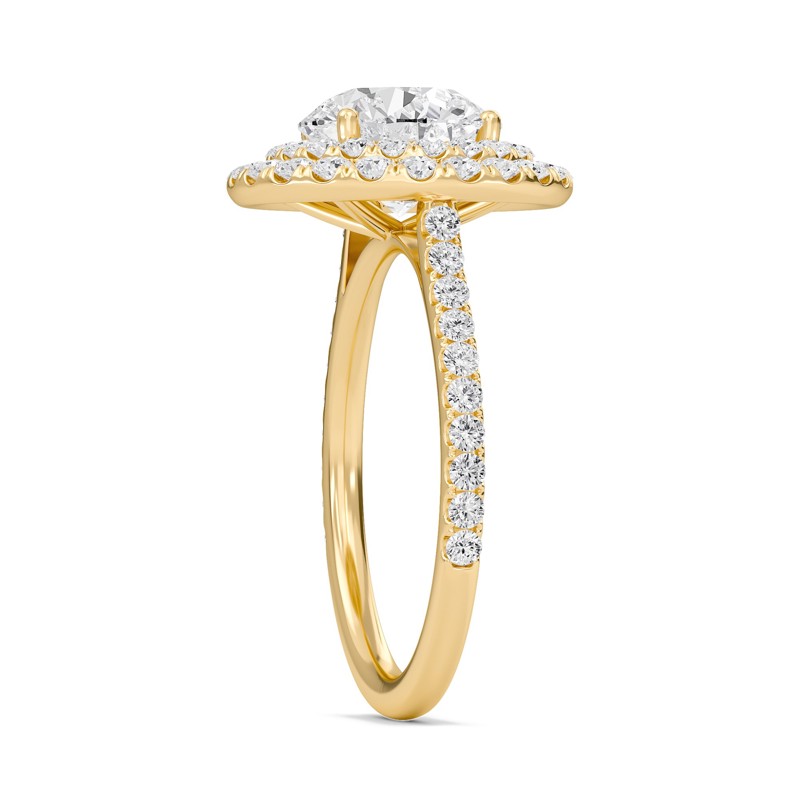 Round Double Halo Engagement Ring