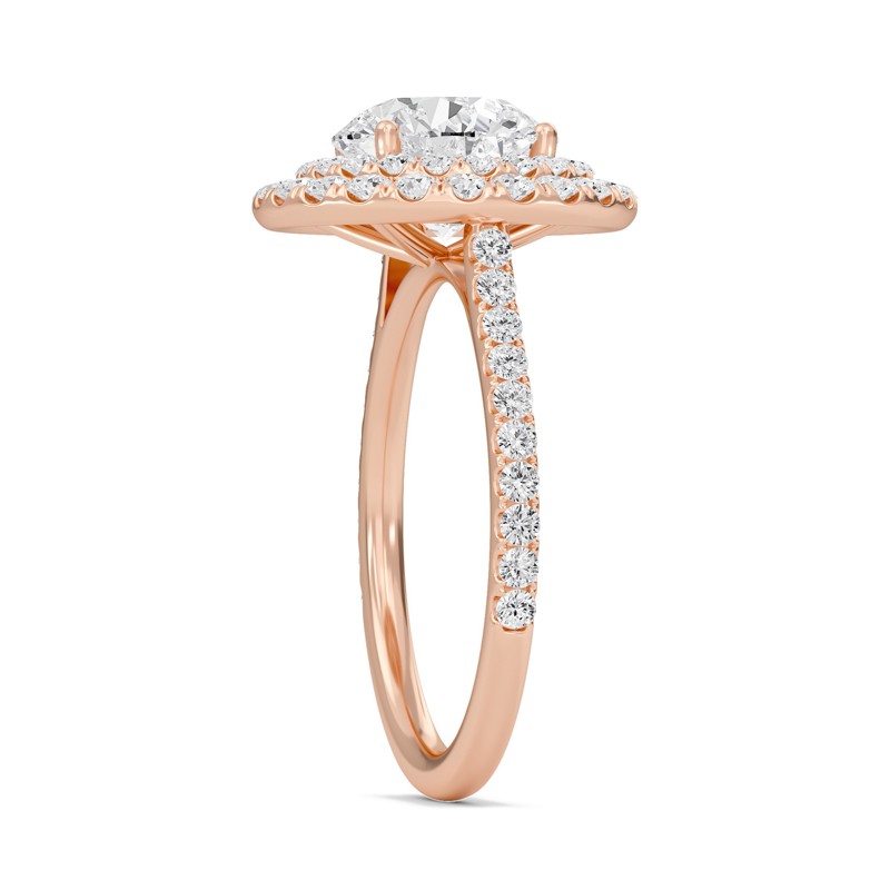 Round Double Halo Engagement Ring