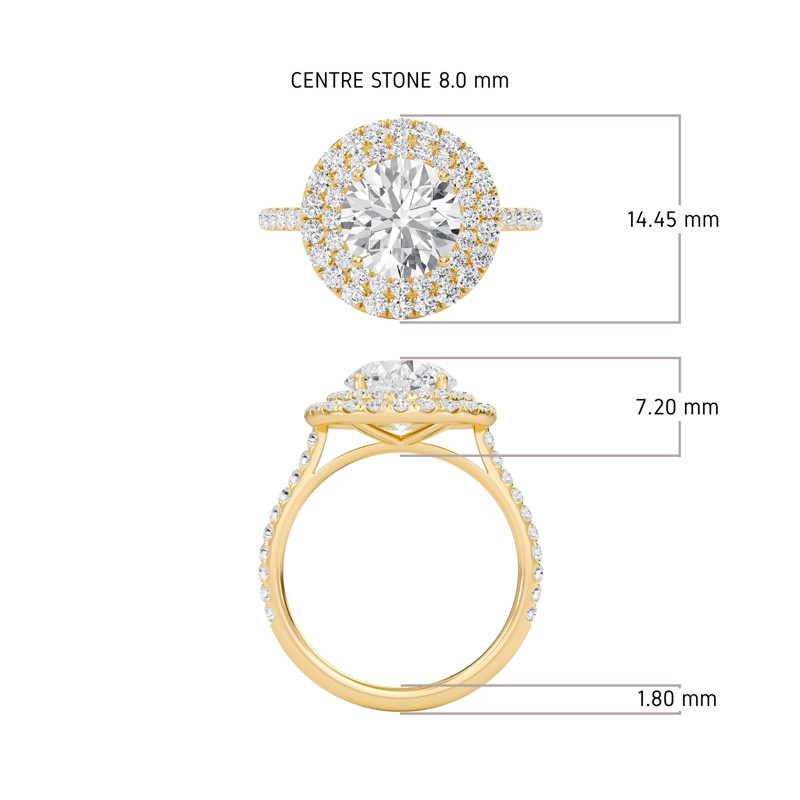Round Double Halo Engagement Ring