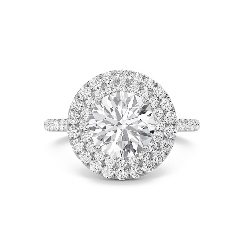 Round Double Halo Engagement Ring