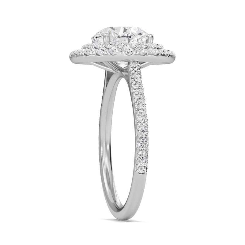Round Double Halo Engagement Ring