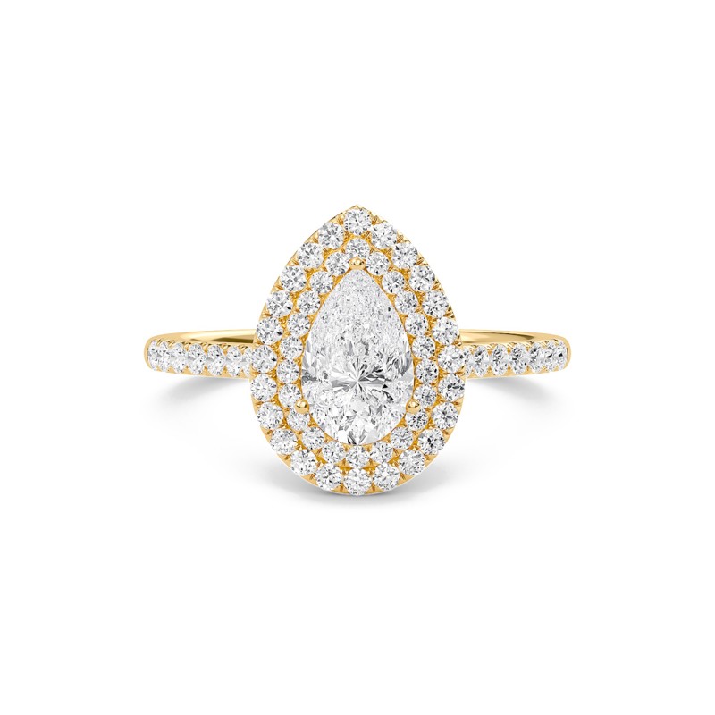 Pear Double Halo Engagement Ring
