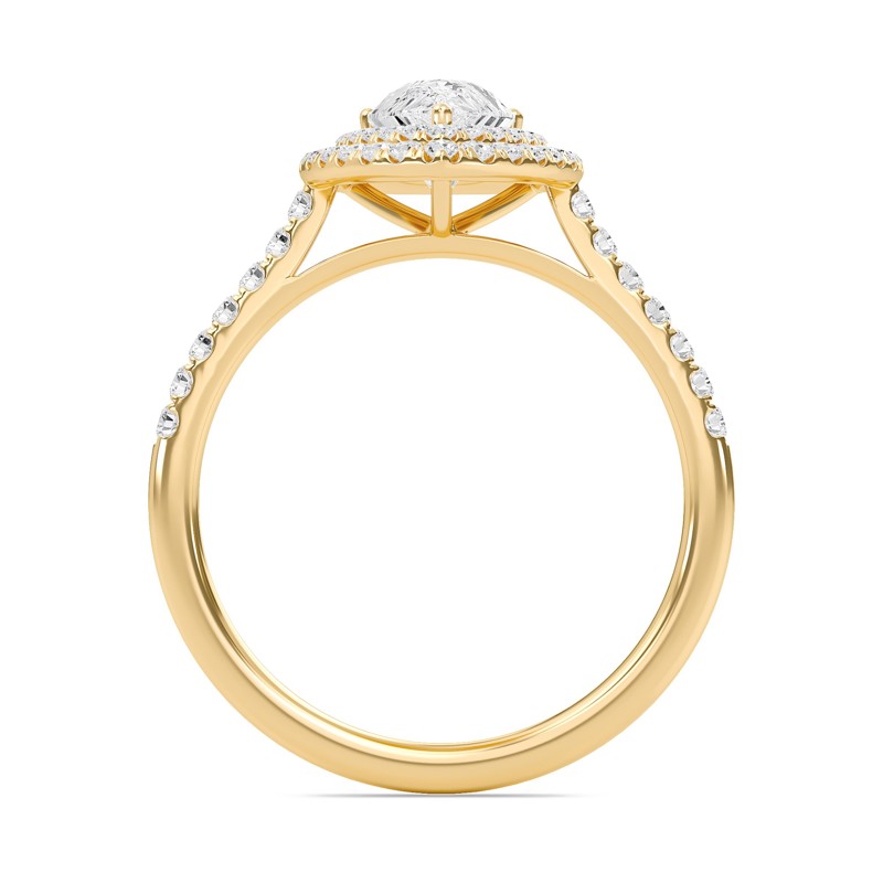 Pear Double Halo Engagement Ring