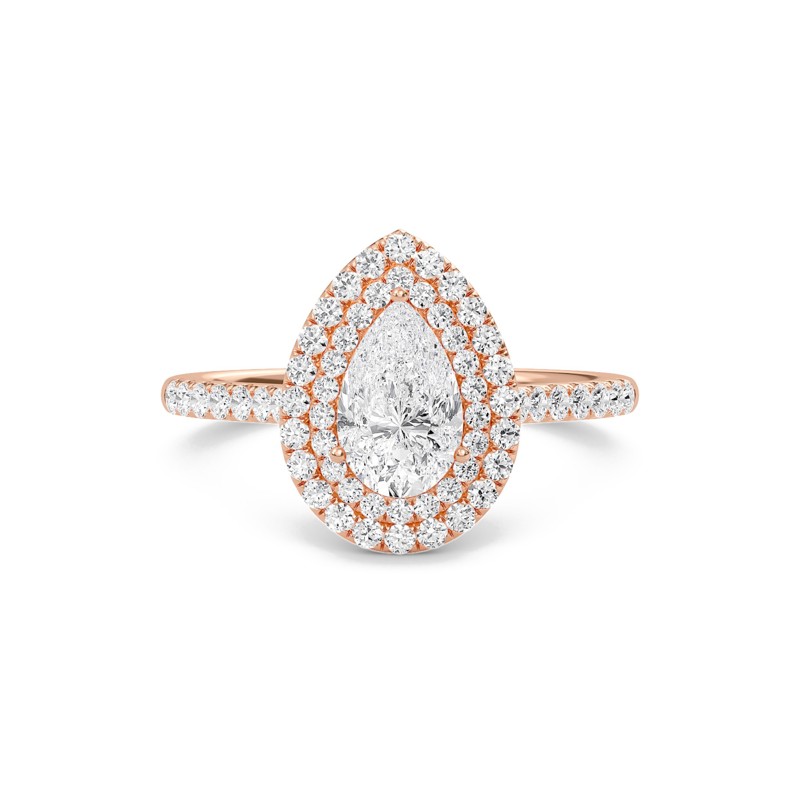 Pear Double Halo Engagement Ring
