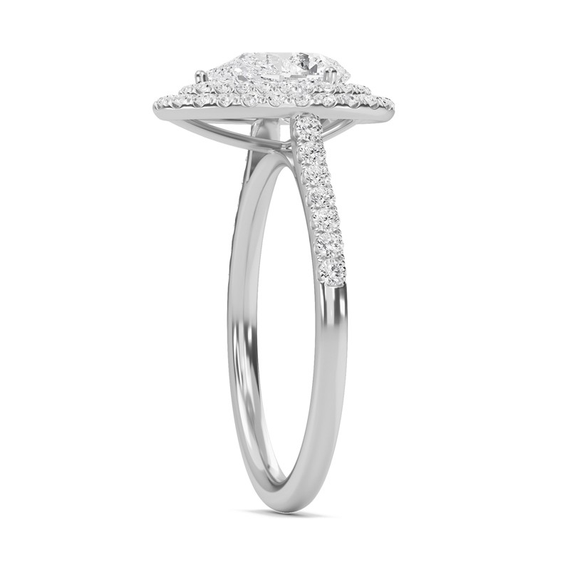 Pear Double Halo Engagement Ring
