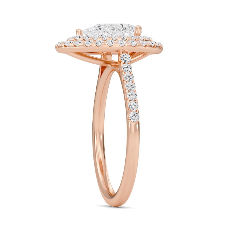 Pear Double Halo Engagement Ring