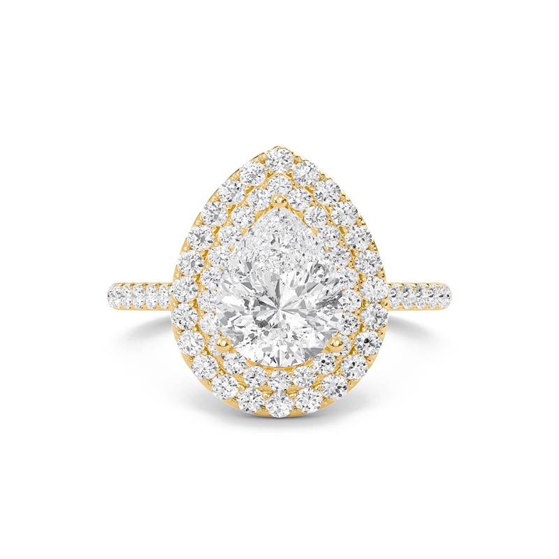 Pear Double Halo Engagement Ring