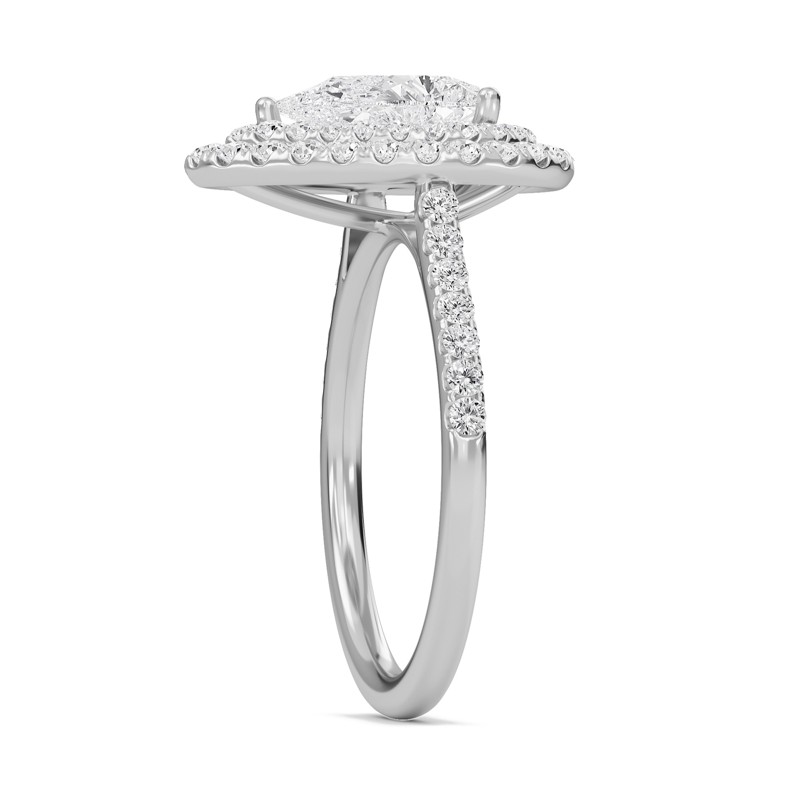 Pear Double Halo Engagement Ring