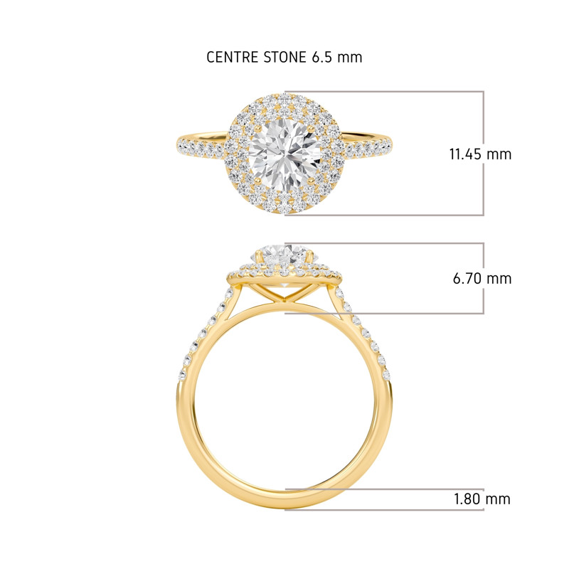 Round Double Halo Engagement Ring
