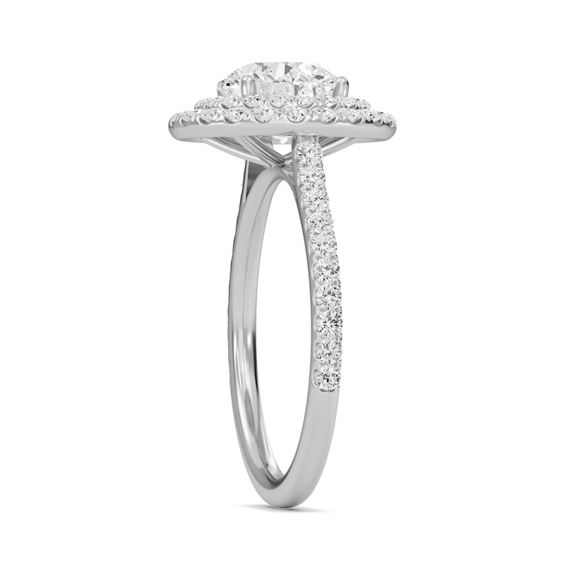 Round Double Halo Engagement Ring