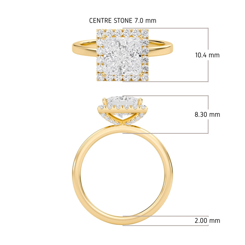 Halo Embellished Prongs Ring