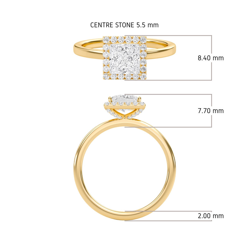 Halo Embellished Prongs Ring