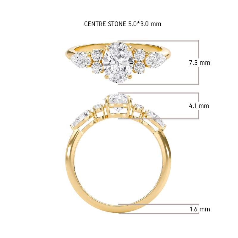 Luxe Oval Cluster Engagement Ring