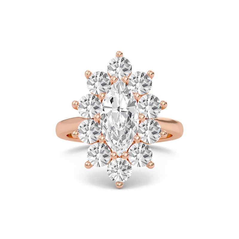 Floral Halo Engagement Ring