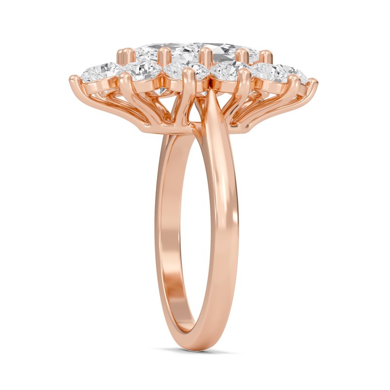 Floral Halo Engagement Ring