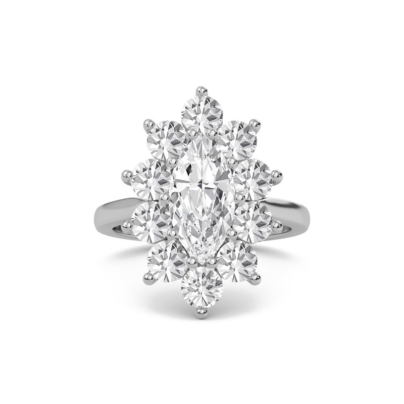 Floral Halo Engagement Ring