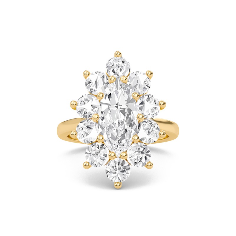 Floral Halo Engagement Ring