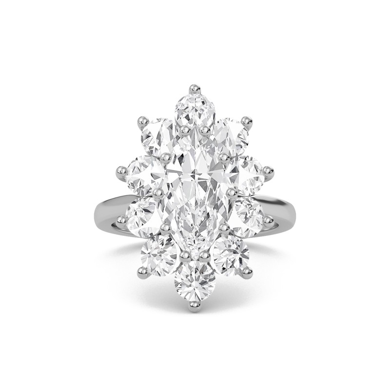 Floral Halo Engagement Ring