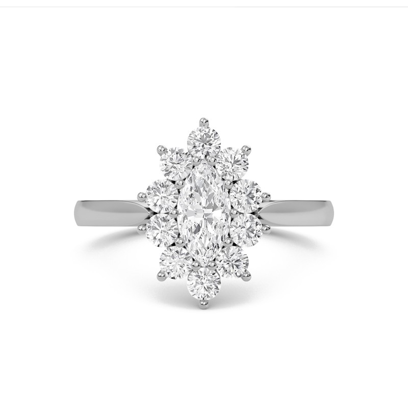 Floral Halo Engagement Ring