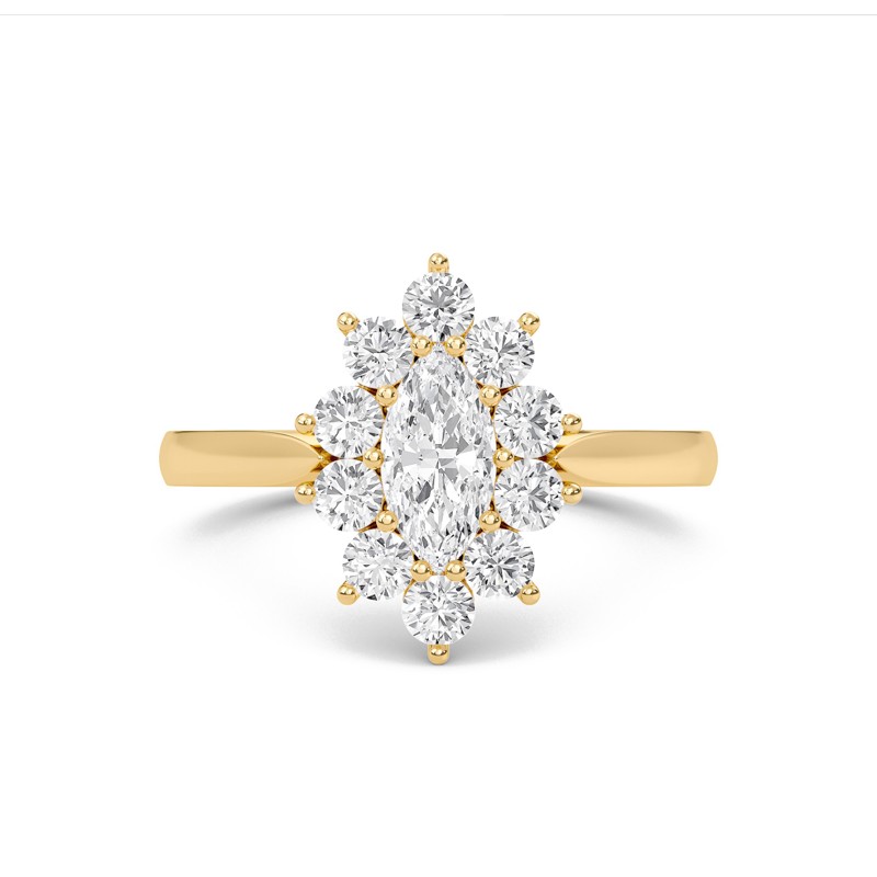 Floral Halo Engagement Ring