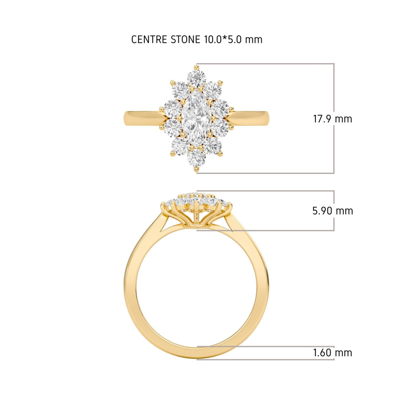 Floral Halo Engagement Ring