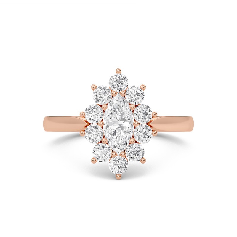 Floral Halo Engagement Ring