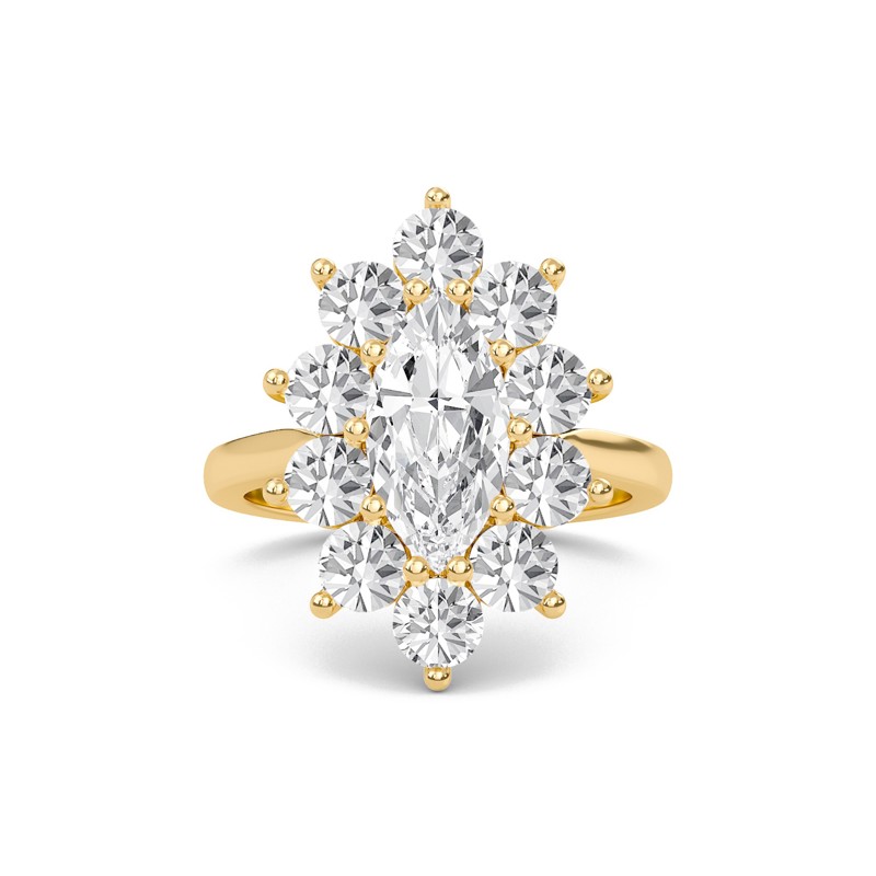Floral Halo Engagement Ring