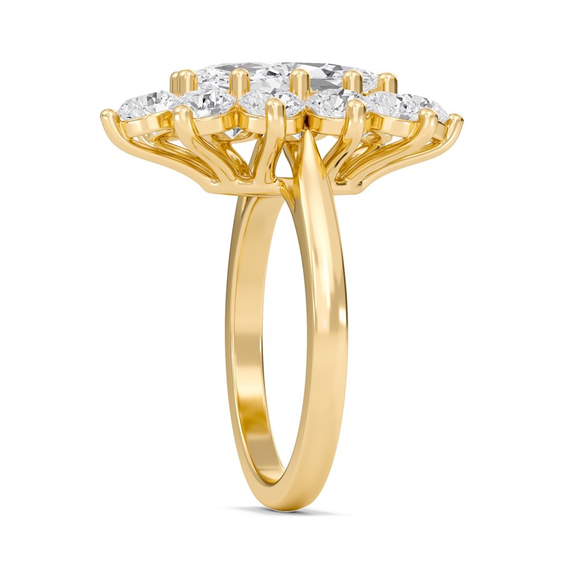 Floral Halo Engagement Ring