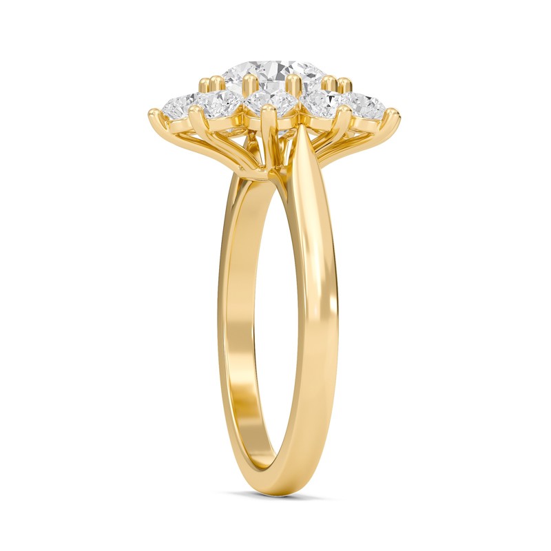 Star Halo Engagement Ring
