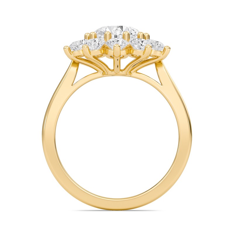 Star Halo Engagement Ring