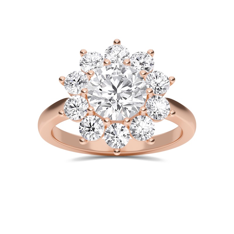 Star Halo Engagement Ring