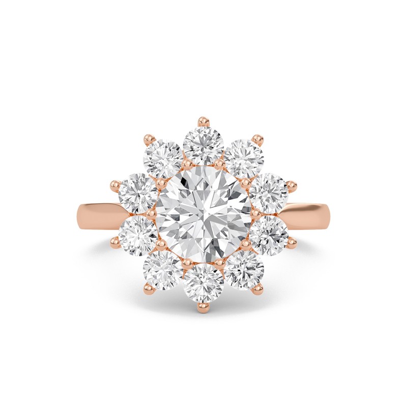 Star Halo Engagement Ring