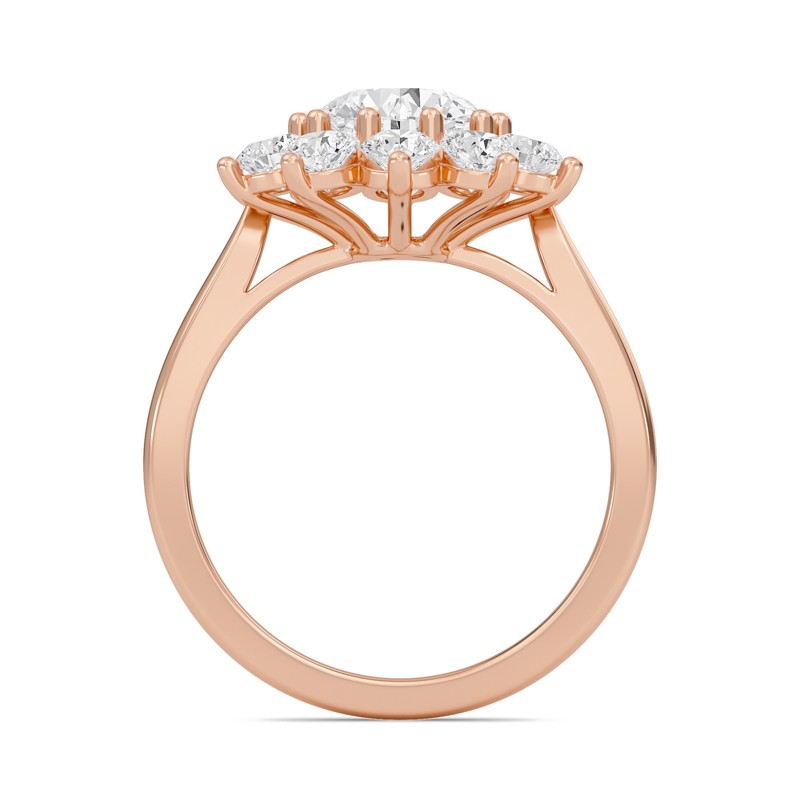 Star Halo Engagement Ring