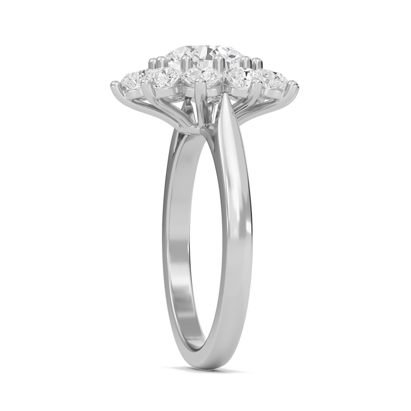 Star Halo Engagement Ring