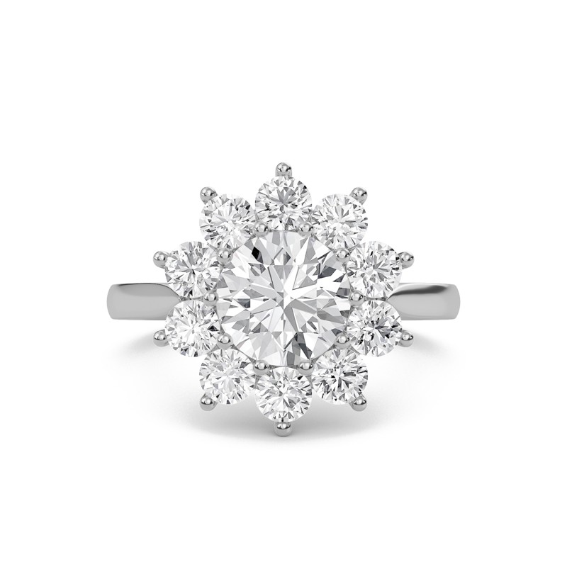 Star Halo Engagement Ring