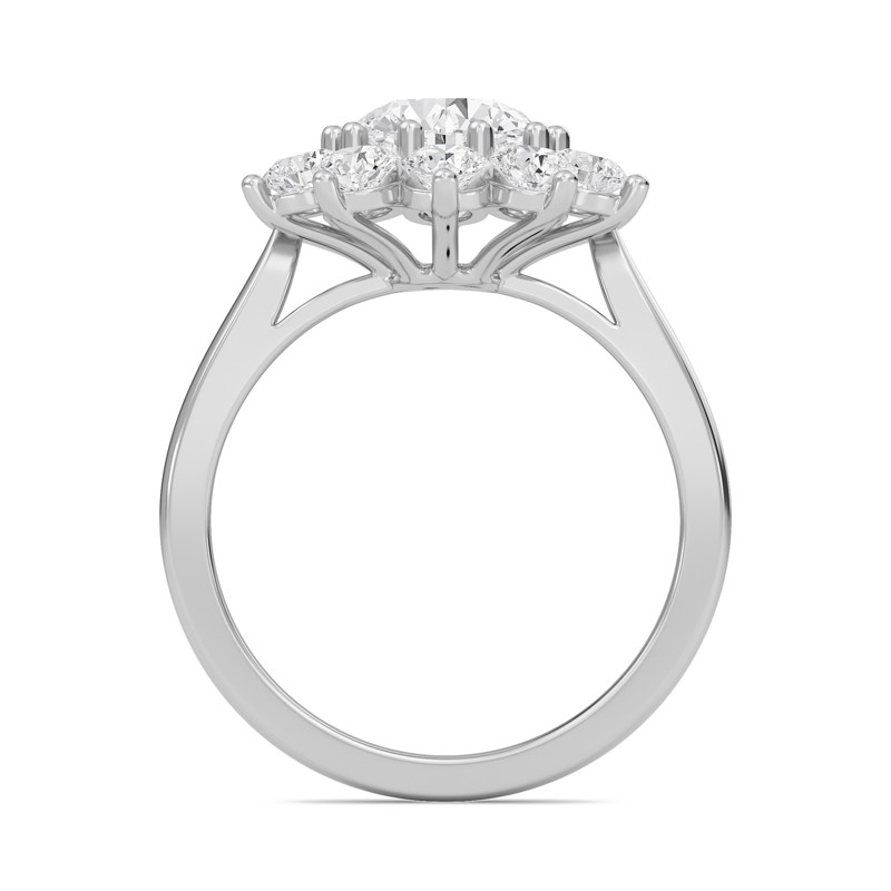 Star Halo Engagement Ring