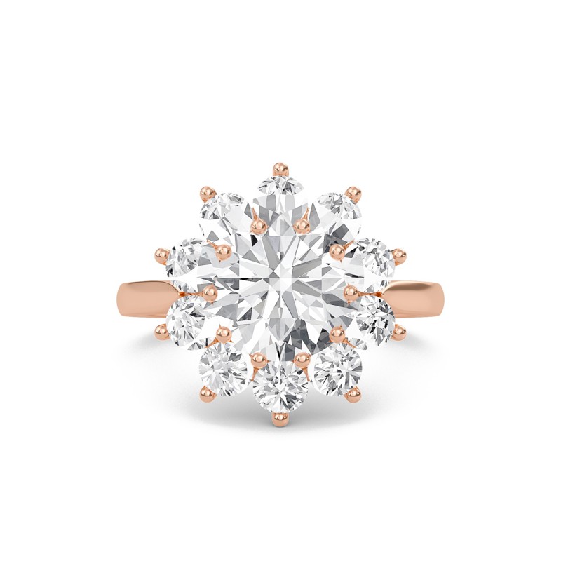 Star Halo Engagement Ring