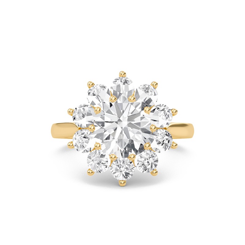 Star Halo Engagement Ring