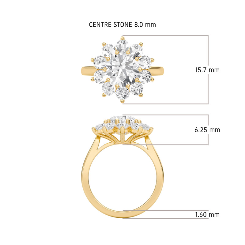 Star Halo Engagement Ring