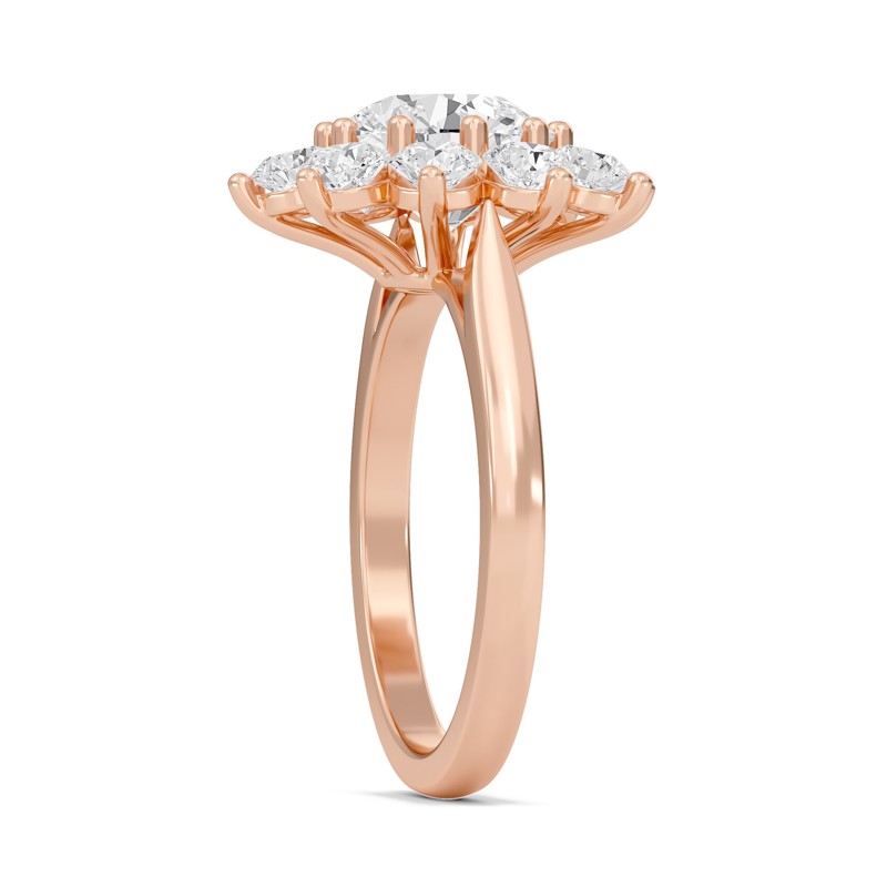 Star Halo Engagement Ring