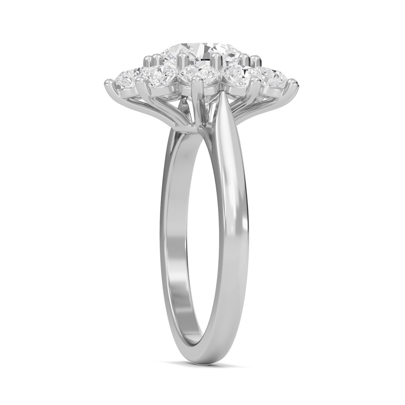 Star Halo Engagement Ring