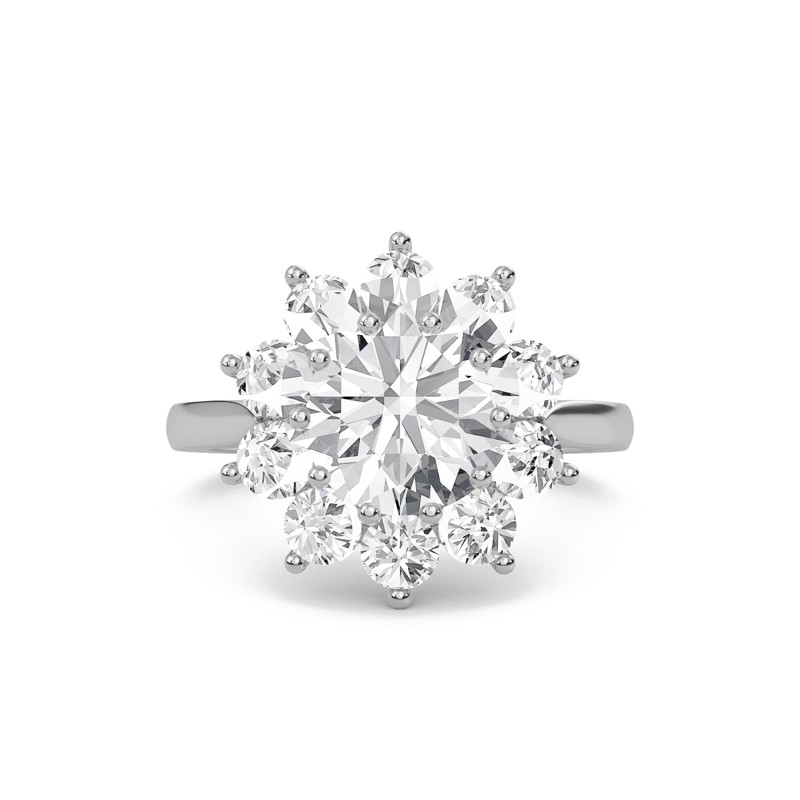 Star Halo Engagement Ring