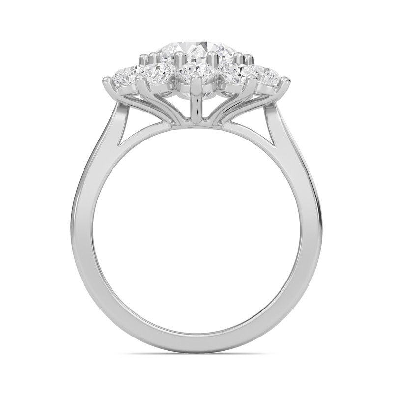 Star Halo Engagement Ring