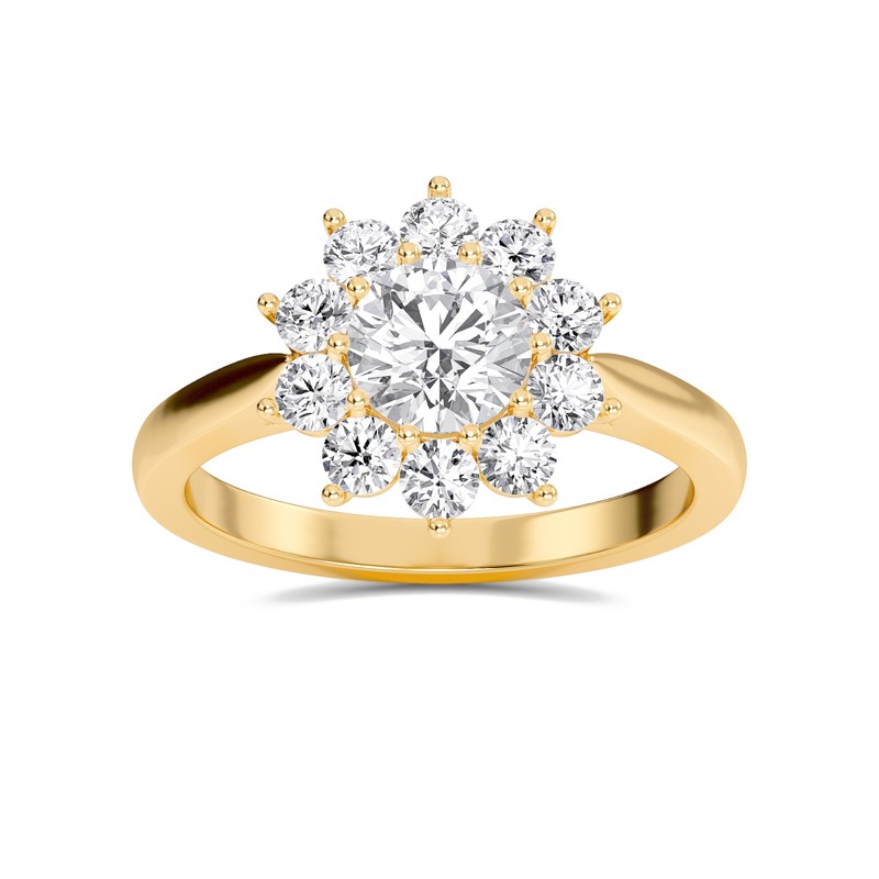 Star Halo Engagement Ring